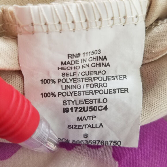 Lily Rose Dress Juniors Small Fuchsia Beige Chevron Belted Sleeveless Scoop Neck - Picture 6 of 9